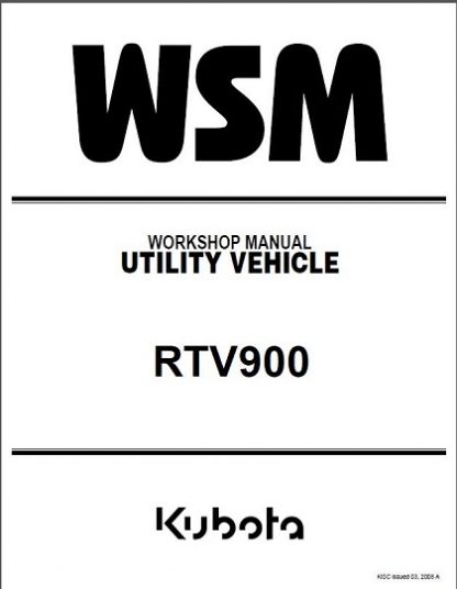 kubota rtv 900 shop manual