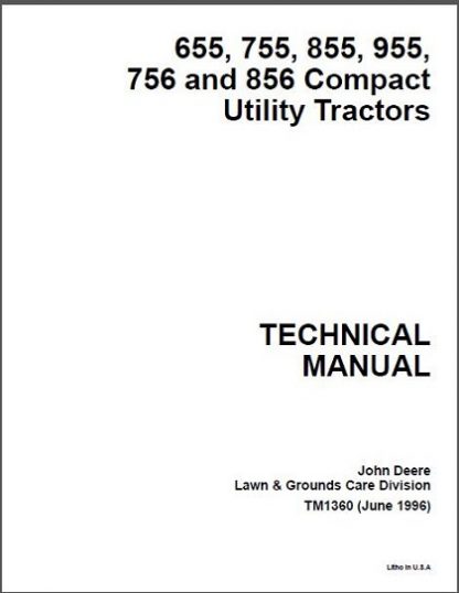 John Deere 655 755 756 855 856 Tractor Technical Manual