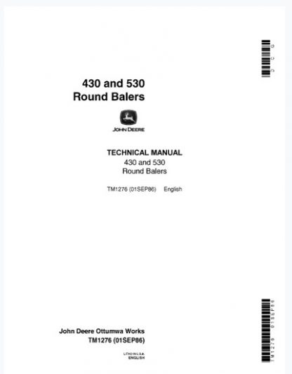 John Deere 430, 530 Round Balers Technical Service Manual