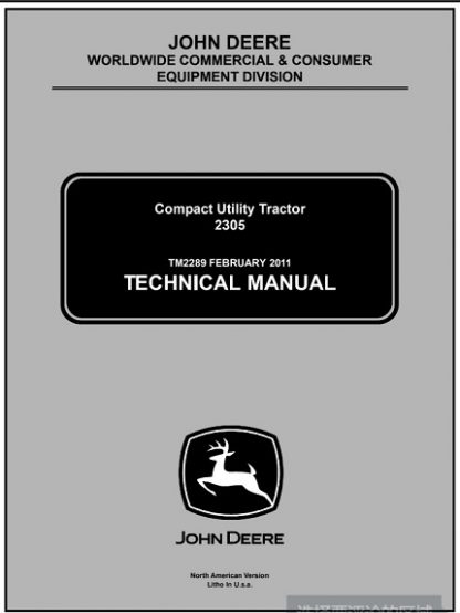 John Deere 2305 Compact Utility Tractor Service Manual