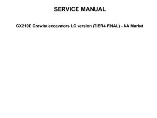 Case Cx210d Crawler Excavator Service Repair Workshop Manual