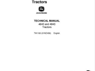 John Deere 4640, 4840 Tractors Repair Technical Manual