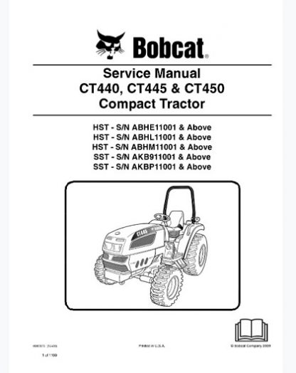 Bobcat CT440, CT445, CT450 Compact Tractor Service Manual