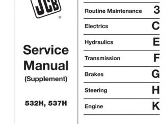 JCB Loadalls 532H, 537H Telescopic Handler Service Repair Manual