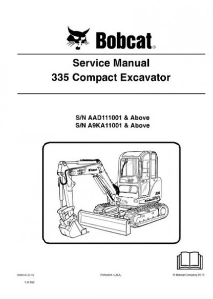 Bobcat 335 Compact Excavator Service Repair Manual