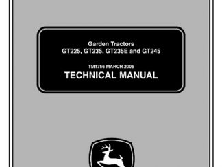 John Deere GT225, GT235, GT235E, GT245 Garden Tractors Technical Manual