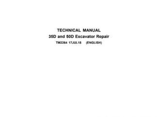 John Deere 35D, 50D Excavator Repair Technical Manual
