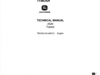 John Deere 2520 Tractor Service Technical Manual
