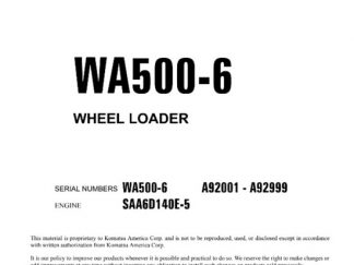 Komatsu WA500-6 Wheel Loader Service Repair Manual