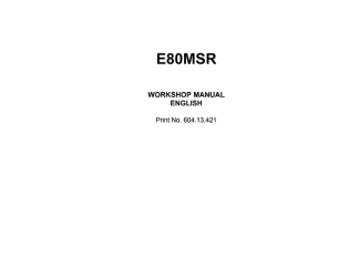 New Holland E80MSR Midi Crawler Excavator Workshop Service Manual