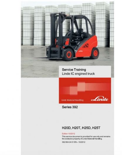 Linde 392 Forklift : H20D, H25D, H20T, H25T Service Repair Manual