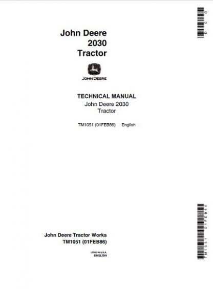 John Deere 2030 Tractor Service Technical Manual