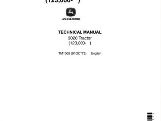 John Deere 3020 Tractor Service Technical Manual