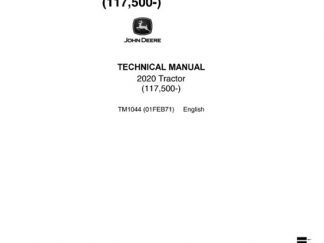 John Deere 2020 Tractor Service Technical Manual
