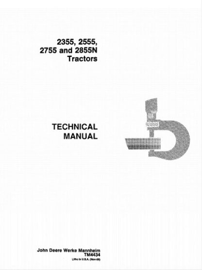 John Deere 2355, 2555, 2755 and 2855N Tractor Service Technical Manual