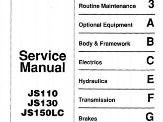 JCB JS110, JS130, JS150LC Tracked Excavator Service Repair Manual