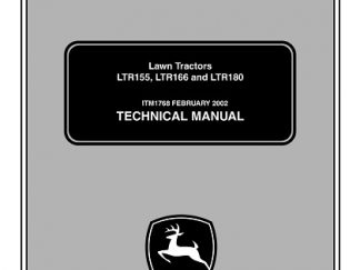 John Deere LTR155, LTR166, LTR180 Lawn Tractors Technical Manual