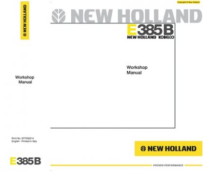 New Holland E385B Crawler Excavator Service Repair Manual