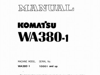 Komatsu WA380-1 Wheel Loader Service Shop Manual