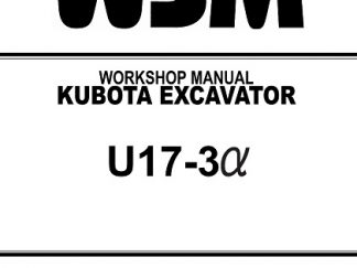 Kubota U17-3a Excavator Workshop Service Repair Manual