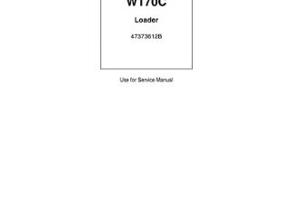 New Holland W170C Wheel Loader Workshop Service Manual